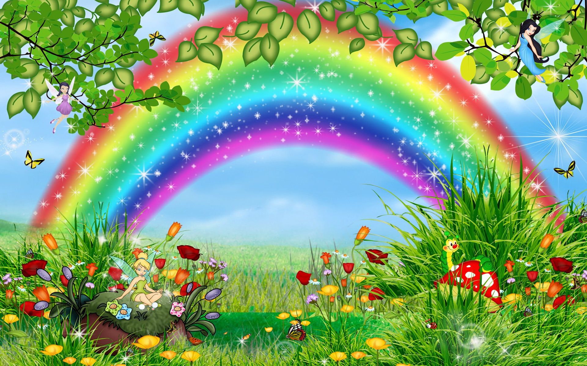 This is a Rainbow with fairies and beautiful stuffs!!